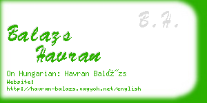 balazs havran business card